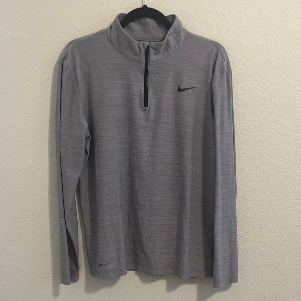 Nike Gray Dri-FIT Quarter-Zip Pullover